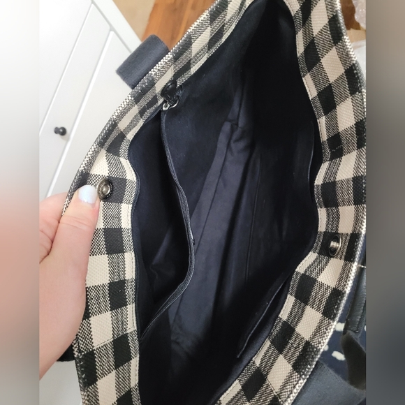 NWT Coach Large Gingham Canvas Tote Handbag - Picture 4 of 6